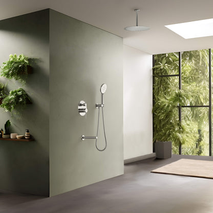 Halo Pressure Balanced 3-Function Ceiling Mount Shower System with Rough-In Valve