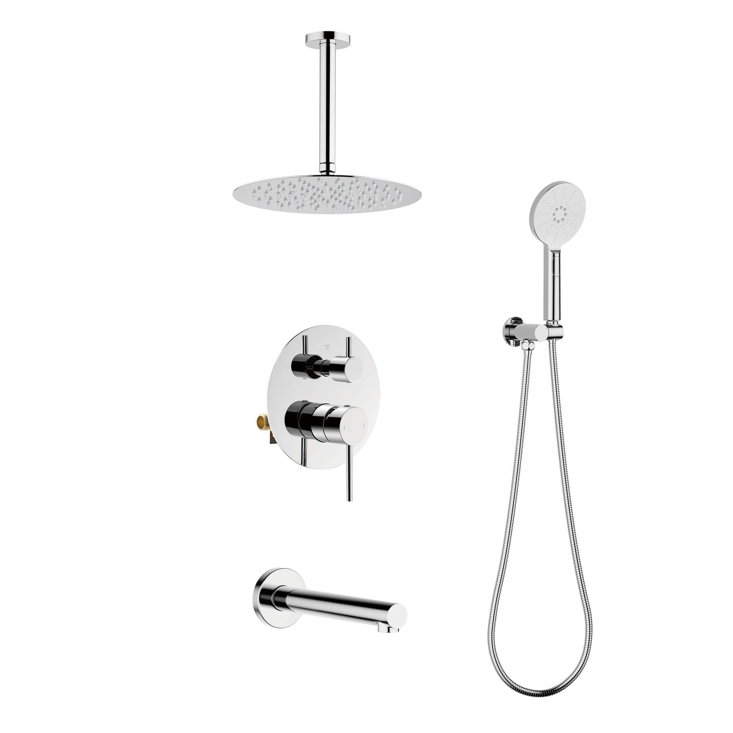 Halo Pressure Balanced 3-Function Ceiling Mount Shower System with Rough-In Valve