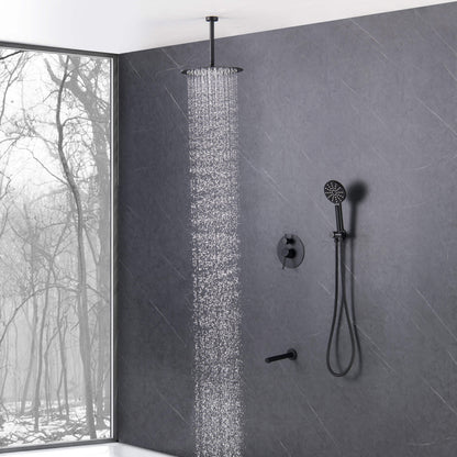 Halo Pressure Balanced 3-Function Ceiling Mount Shower System with Rough-In Valve