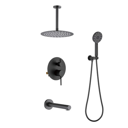 Halo Pressure Balanced 3-Function Ceiling Mount Shower System with Rough-In Valve