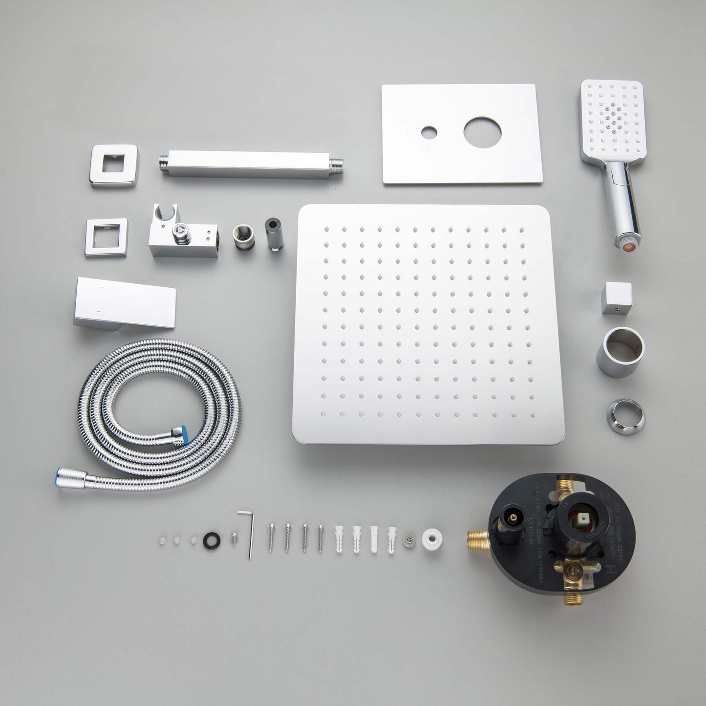 Quadra Pressure Balanced 2-Function Ceiling Mount Shower System with Rough-In Valve
