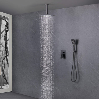 Quadra Pressure Balanced 2-Function Ceiling Mount Shower System with Rough-In Valve