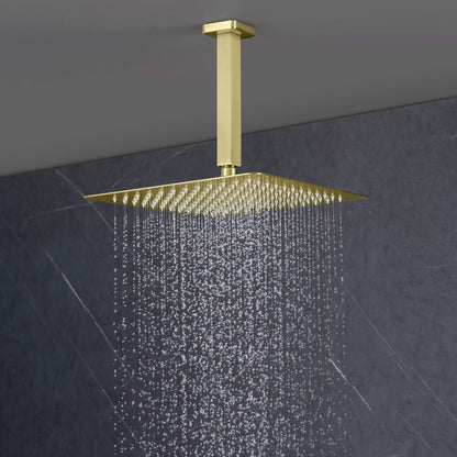 Quadra Pressure Balanced 3-Function Ceiling Mount Shower System with Rough-In Valve