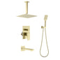 Quadra Pressure Balanced 3-Function Ceiling Mount Shower System with Rough-In Valve