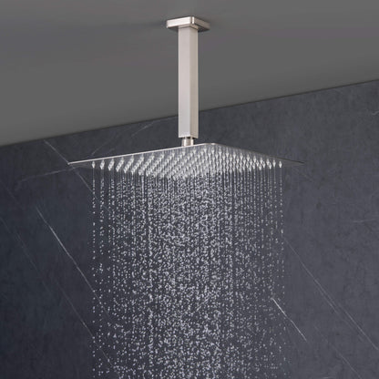 Quadra Pressure Balanced 3-Function Ceiling Mount Shower System with Rough-In Valve