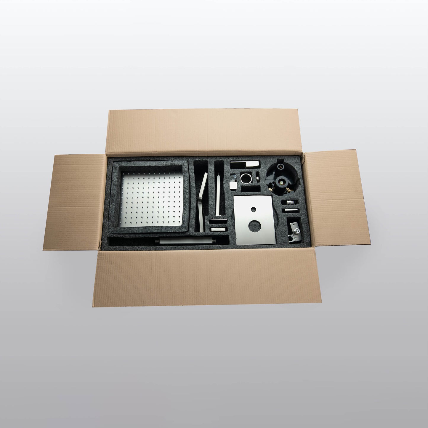 Quadra Pressure Balanced 3-Function Ceiling Mount Shower System with Rough-In Valve