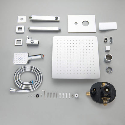 Quadra Pressure Balanced 3-Function Ceiling Mount Shower System with Rough-In Valve