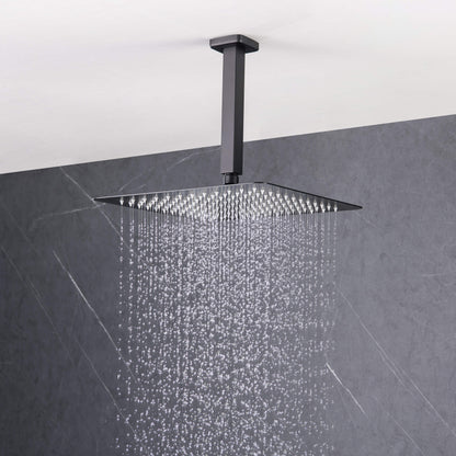 Quadra Pressure Balanced 3-Function Ceiling Mount Shower System with Rough-In Valve