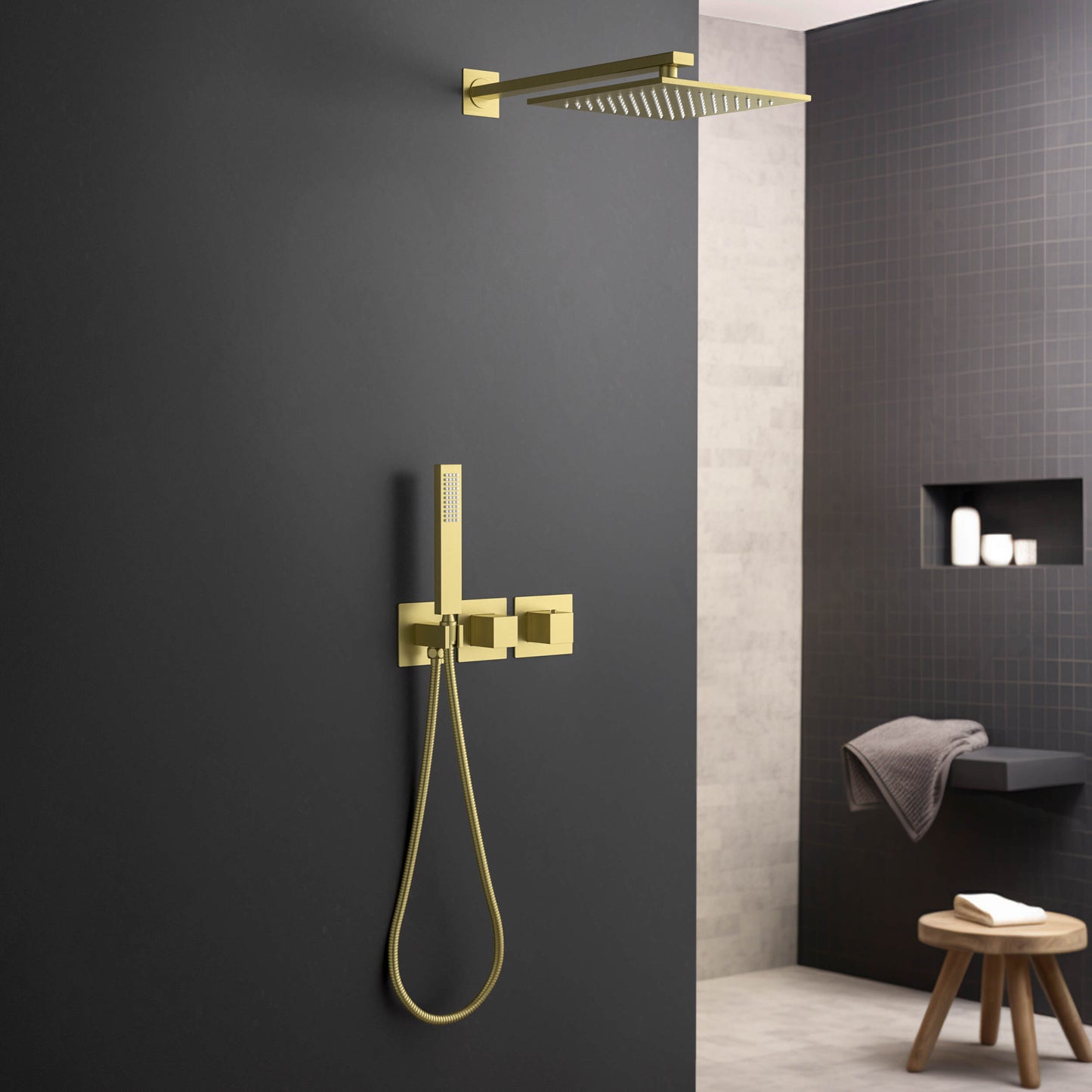 Quadra 2 Way Thermostatic Shower System With Rough-in Valve