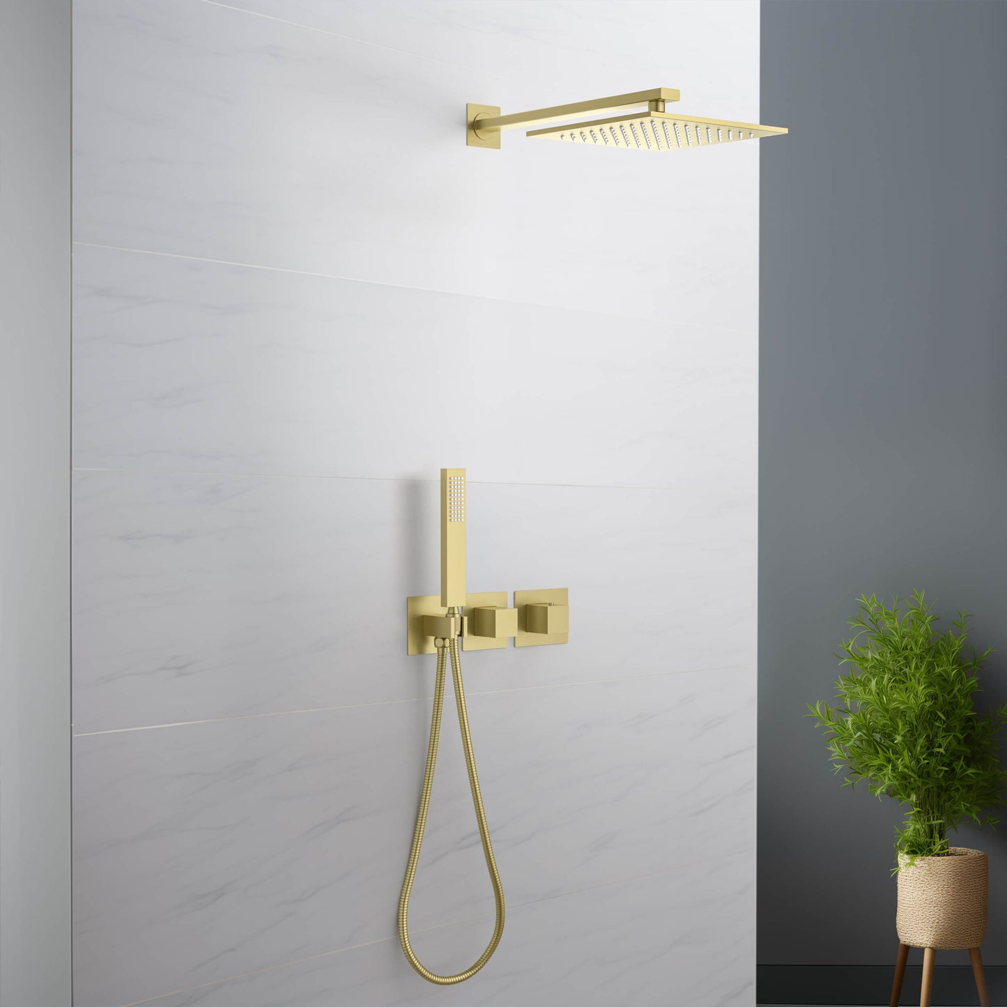 Quadra 2 Way Thermostatic Shower System With Rough-in Valve