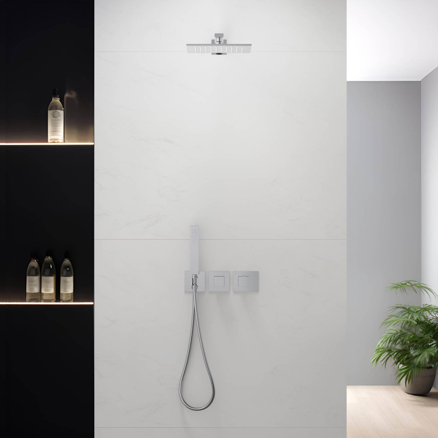 Quadra 2 Way Thermostatic Shower System With Rough-in Valve