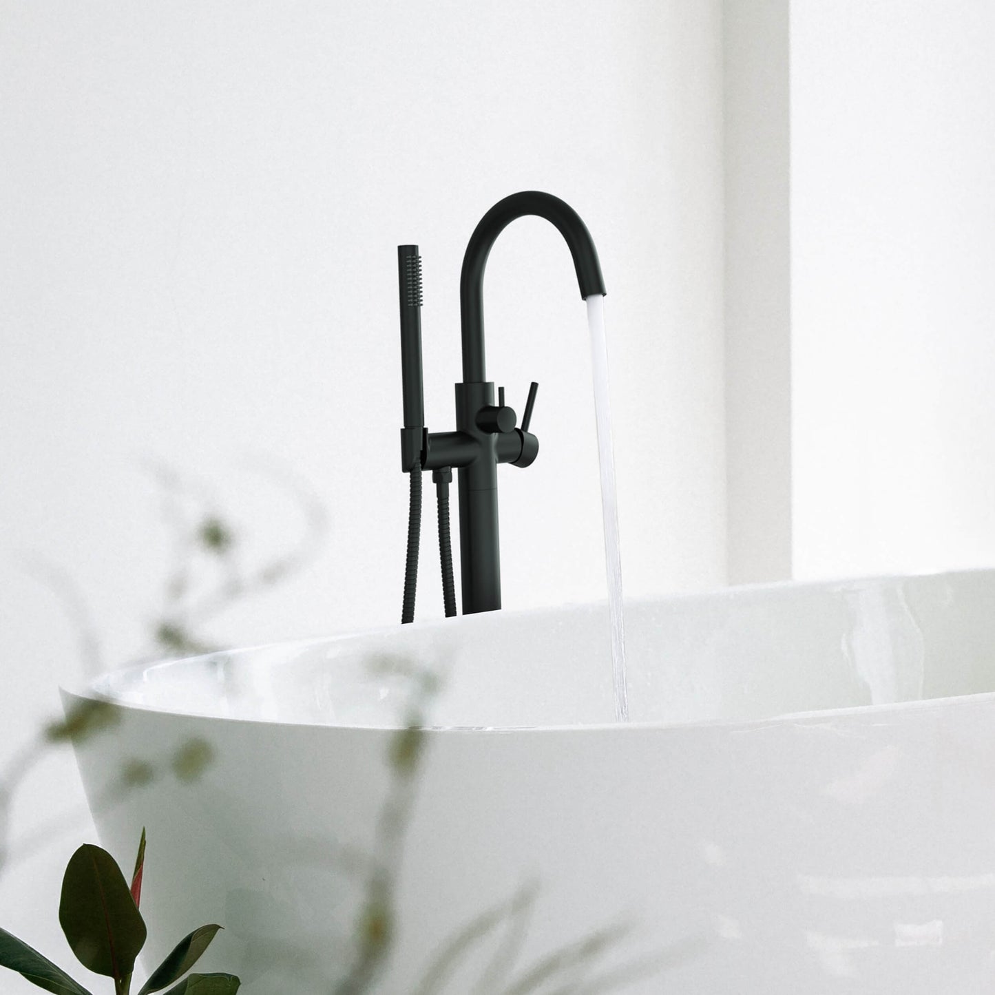Halo Floor Mount Tub Filler With Hand Shower
