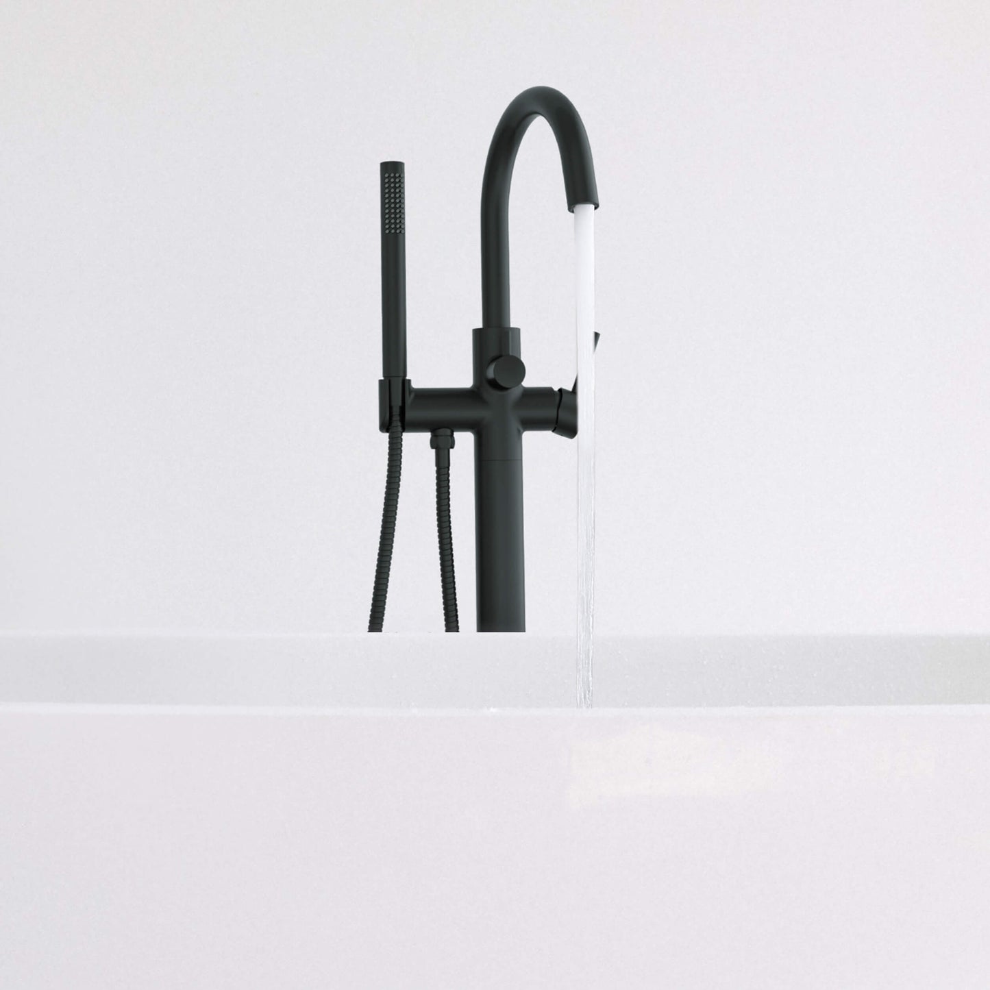 Halo Floor Mount Tub Filler With Hand Shower