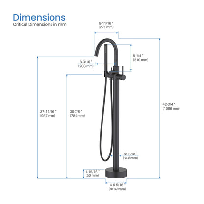 Halo Floor Mount Tub Filler With Hand Shower