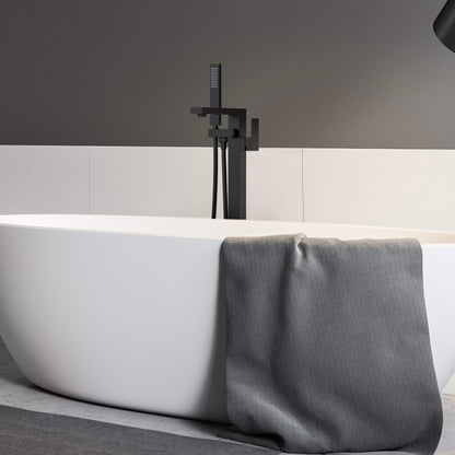 Quadra Floor Mount Tub Filler With Hand Shower