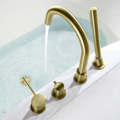 Halo Deck Mounted Bathtub Faucet with Hand Shower