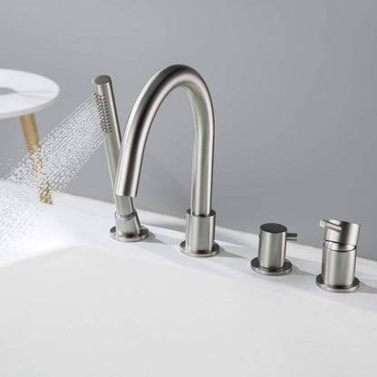 Halo Deck Mounted Bathtub Faucet with Hand Shower