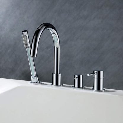 Halo Deck Mounted Bathtub Faucet with Hand Shower