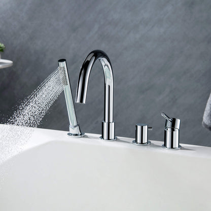 Halo Deck Mounted Bathtub Faucet with Hand Shower