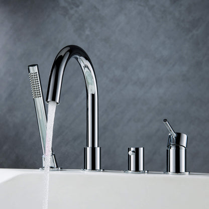 Halo Deck Mounted Bathtub Faucet with Hand Shower