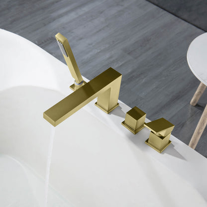 Quadra Deck Mounted Bathtub Faucet with Hand Shower