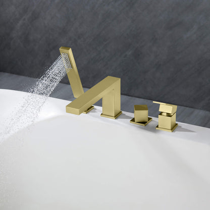 Quadra Deck Mounted Bathtub Faucet with Hand Shower