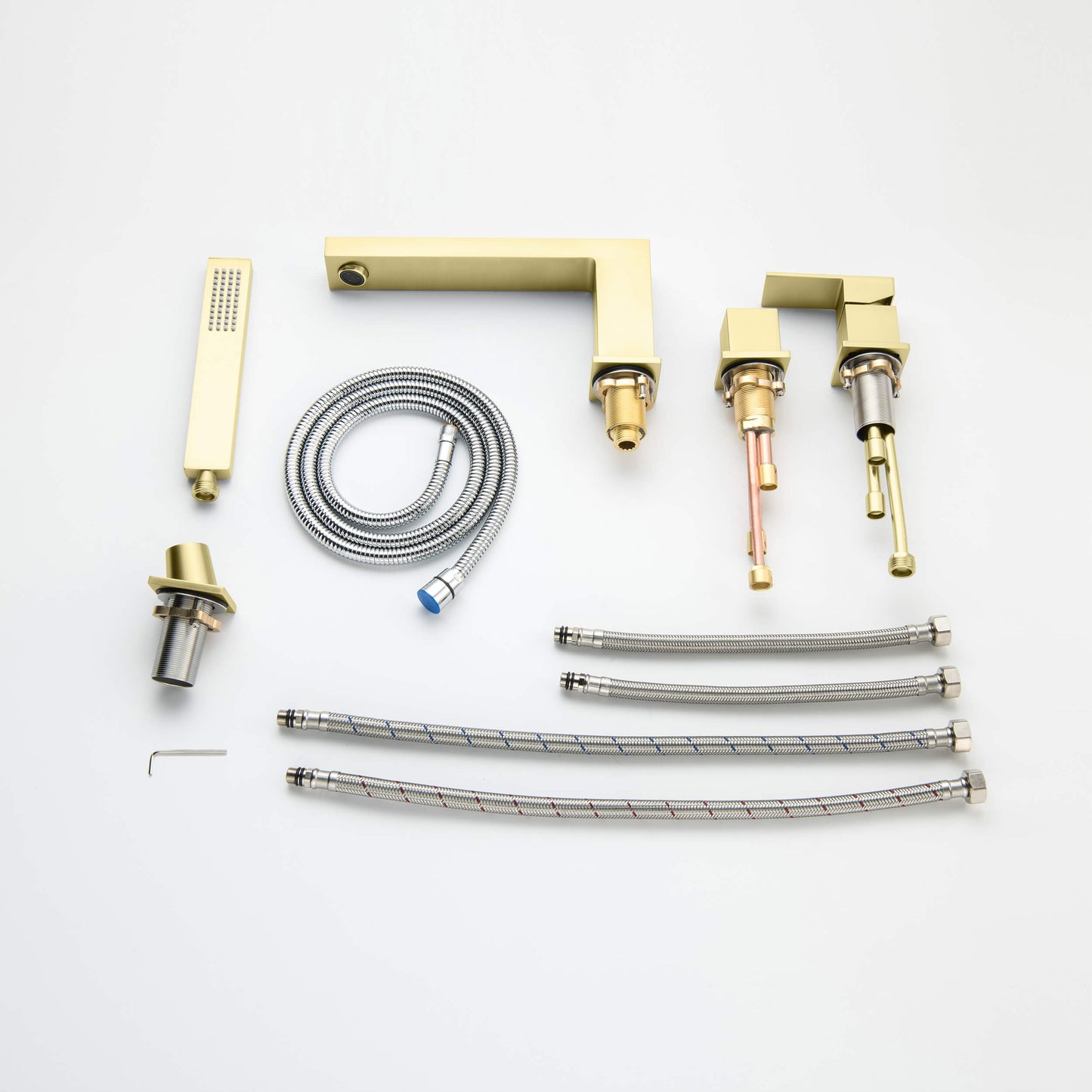 Quadra Deck Mounted Bathtub Faucet with Hand Shower