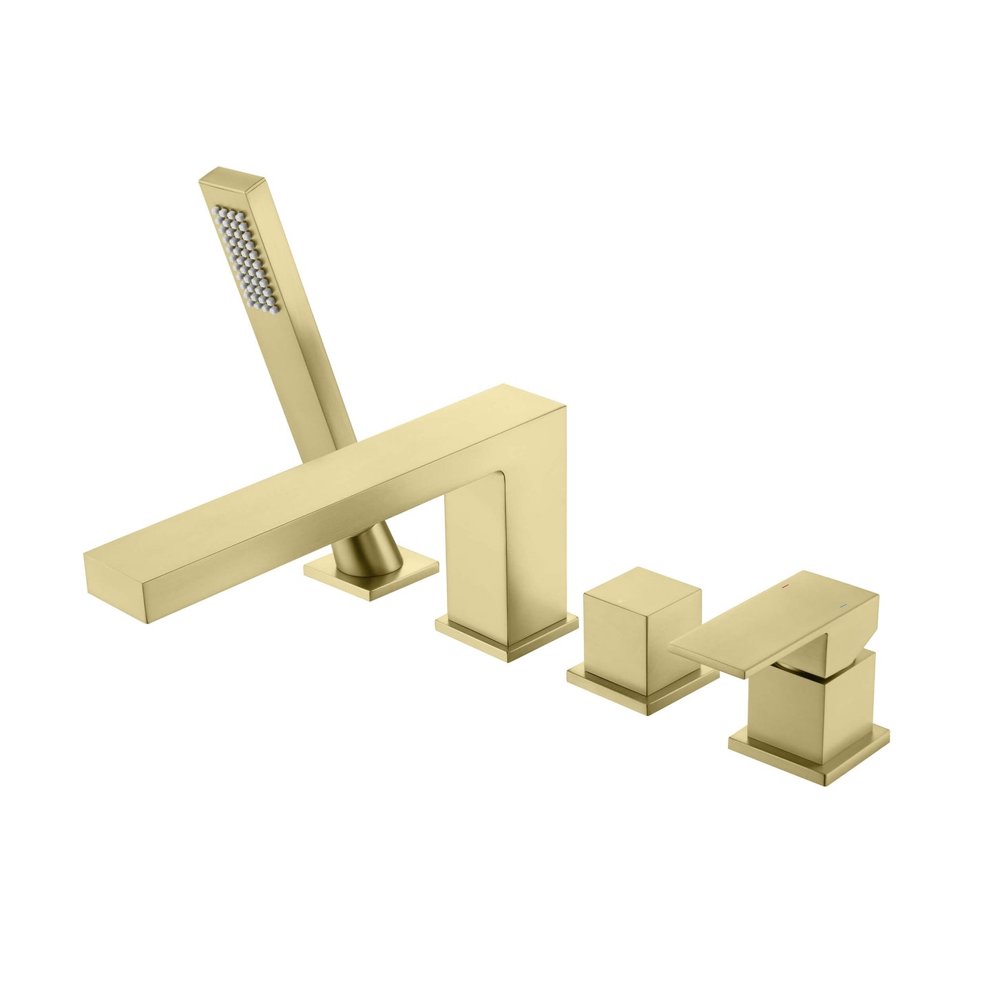 Quadra Deck Mounted Bathtub Faucet with Hand Shower