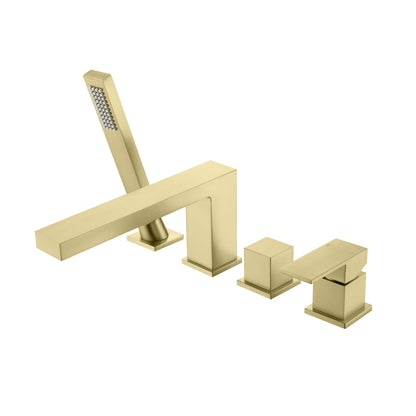 Quadra Deck Mounted Bathtub Faucet with Hand Shower