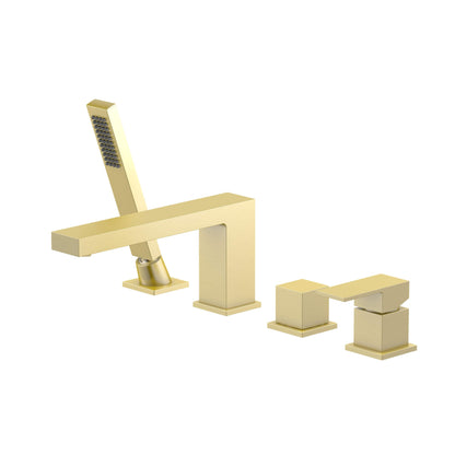 Quadra Deck Mounted Bathtub Faucet with Hand Shower