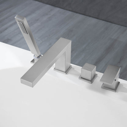 Quadra Deck Mounted Bathtub Faucet with Hand Shower