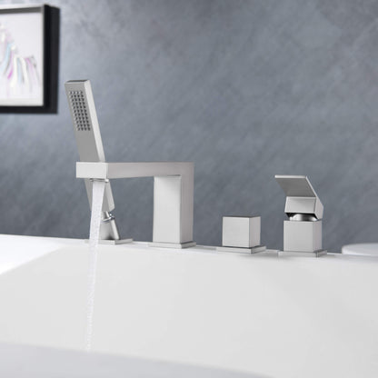Quadra Deck Mounted Bathtub Faucet with Hand Shower