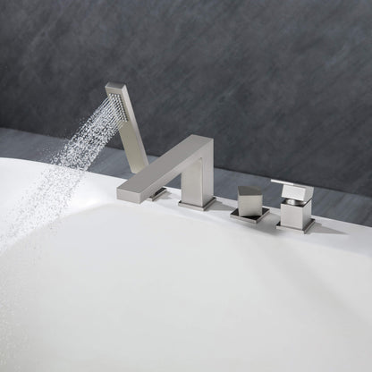 Quadra Deck Mounted Bathtub Faucet with Hand Shower