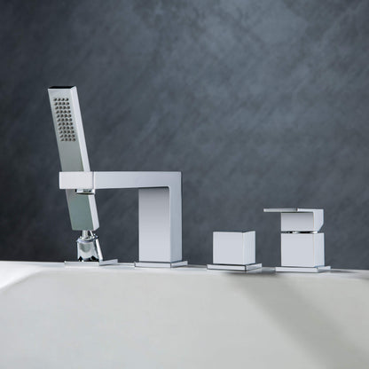 Quadra Deck Mounted Bathtub Faucet with Hand Shower