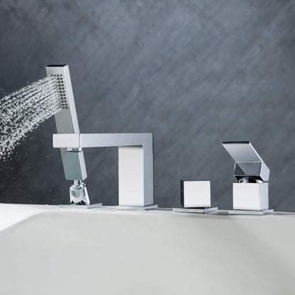 Quadra Deck Mounted Bathtub Faucet with Hand Shower