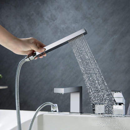 Quadra Deck Mounted Bathtub Faucet with Hand Shower