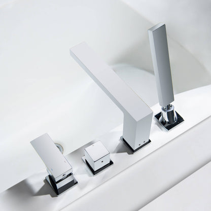 Quadra Deck Mounted Bathtub Faucet with Hand Shower