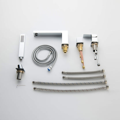Quadra Deck Mounted Bathtub Faucet with Hand Shower