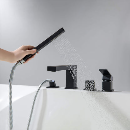 Quadra Deck Mounted Bathtub Faucet with Hand Shower