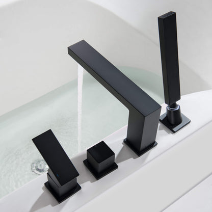 Quadra Deck Mounted Bathtub Faucet with Hand Shower