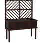 Espresso Fir Wood Elevated Raised Garden Bed With Stylish Climbing Trellis