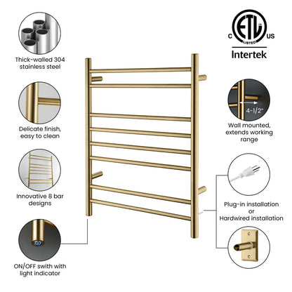 24" x 30-1/4" Wall Mounted ETL Certified Stainless Steel Towel Warmer