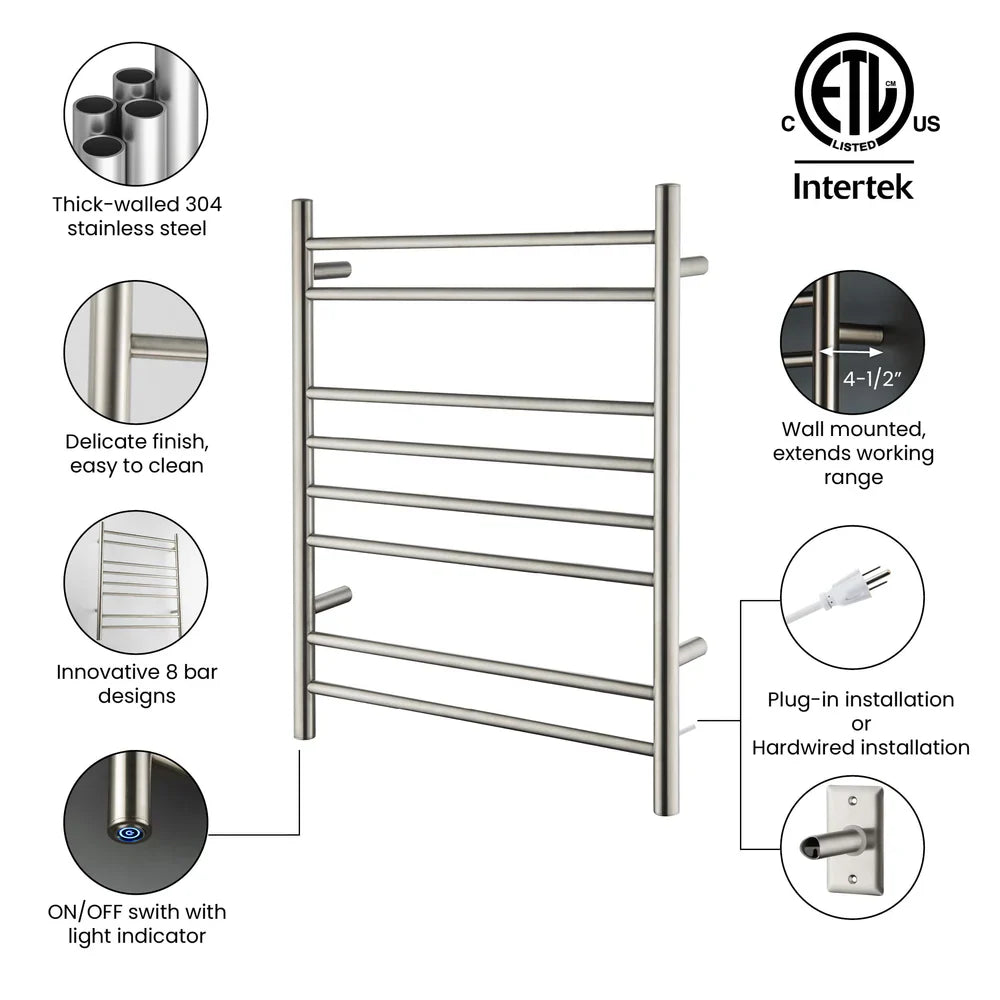 24" x 30-1/4" Wall Mounted ETL Certified Stainless Steel Towel Warmer
