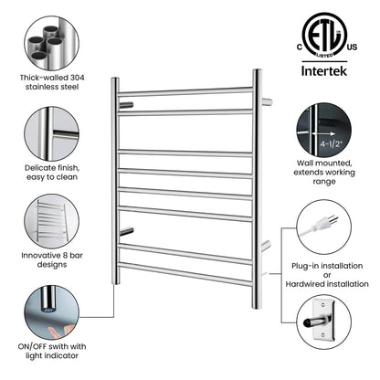 24" x 30-1/4" Wall Mounted ETL Certified Stainless Steel Towel Warmer