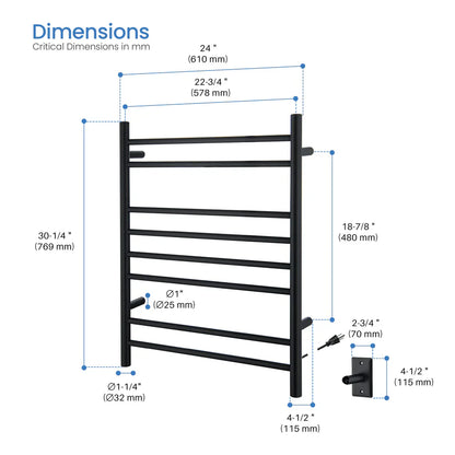 24" x 30-1/4" Wall Mounted ETL Certified Stainless Steel Towel Warmer
