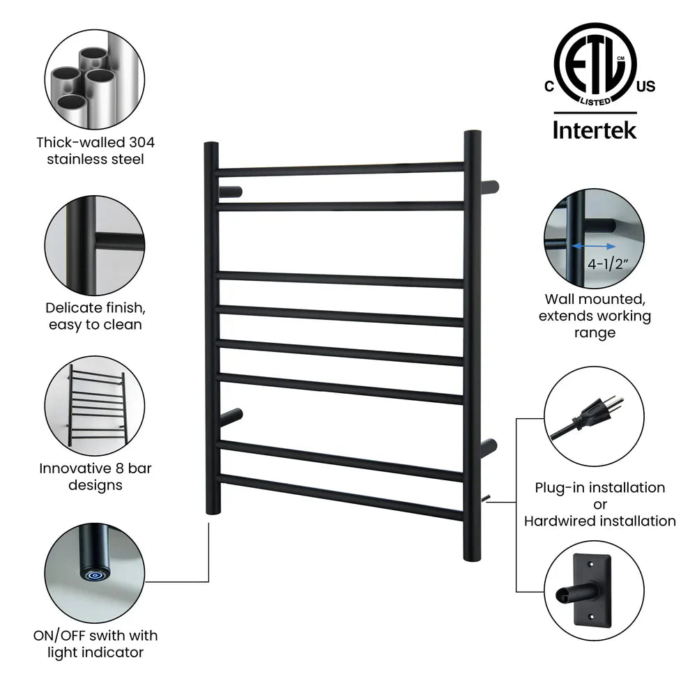 24" x 30-1/4" Wall Mounted ETL Certified Stainless Steel Towel Warmer