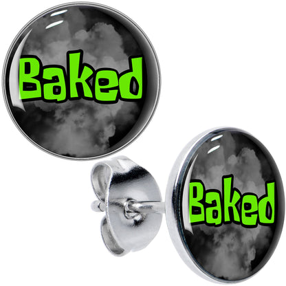 Logo Baked Stoner Stud Earrings by Onyx O