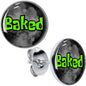 Logo Baked Stoner Stud Earrings by Onyx O