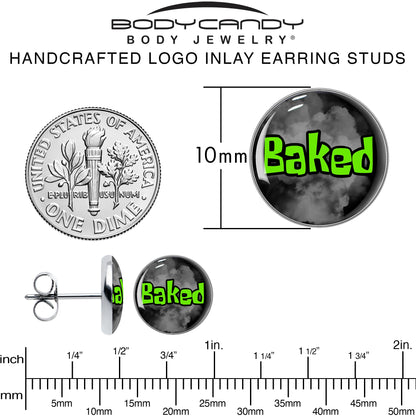 Logo Baked Stoner Stud Earrings by Onyx O