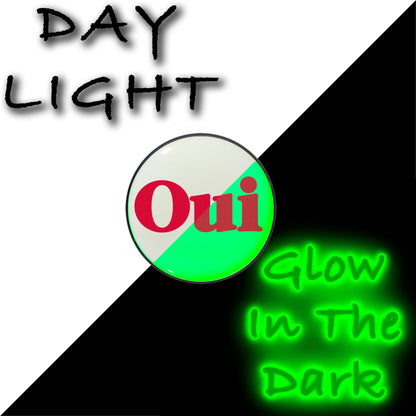 Black Anodized OUI Glow in the Dark Stud Earrings by Onyx O